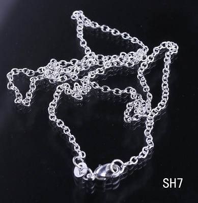   22 Italy Link Chain Necklace Lobster Clasp Silver Jewelry Making SH7