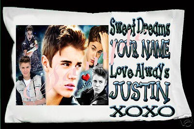 PERSONALIZED JUSTIN BIEBER PHOTO PILLOWCASE PILLOW CASE