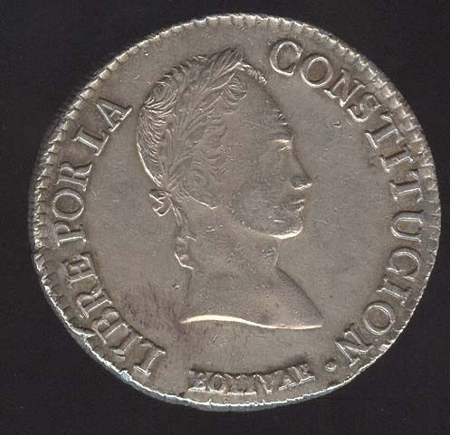 BOLIVIA POTOSI RARE WONDERFUL 8 SOLES 1843 LR BOLIVAR HIGH GRADE COIN