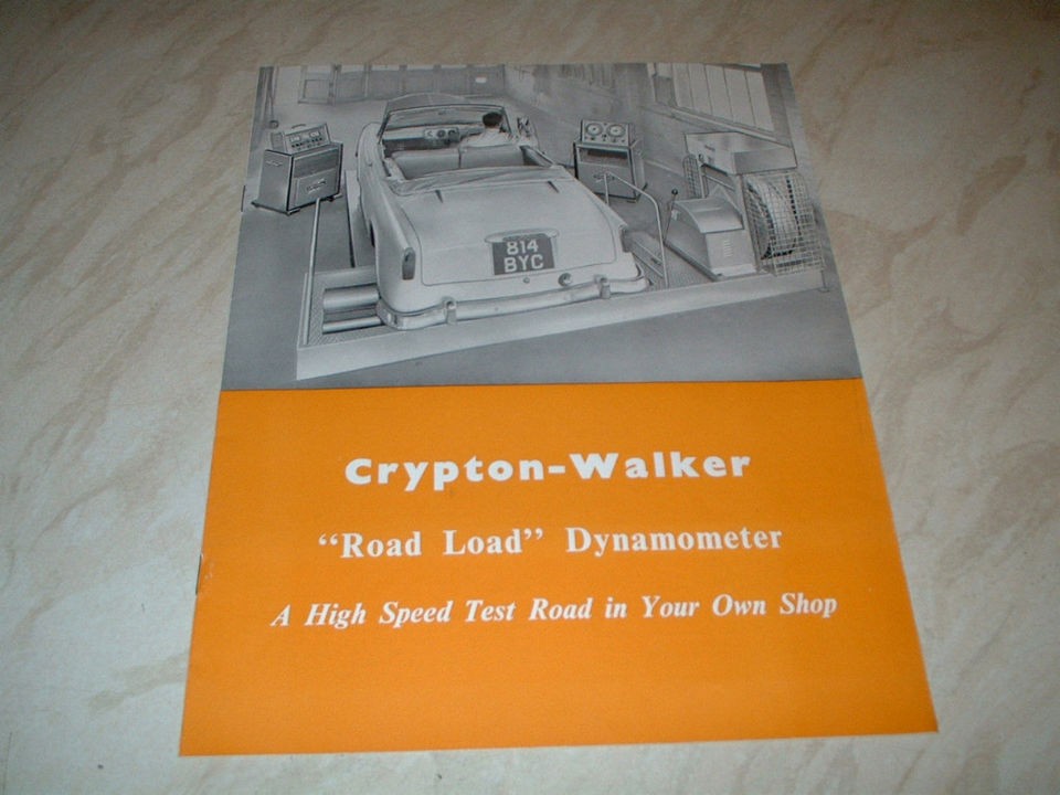 Garage Equipment Brochure. Crypton Walker Road Load Dynamometer. c1960 