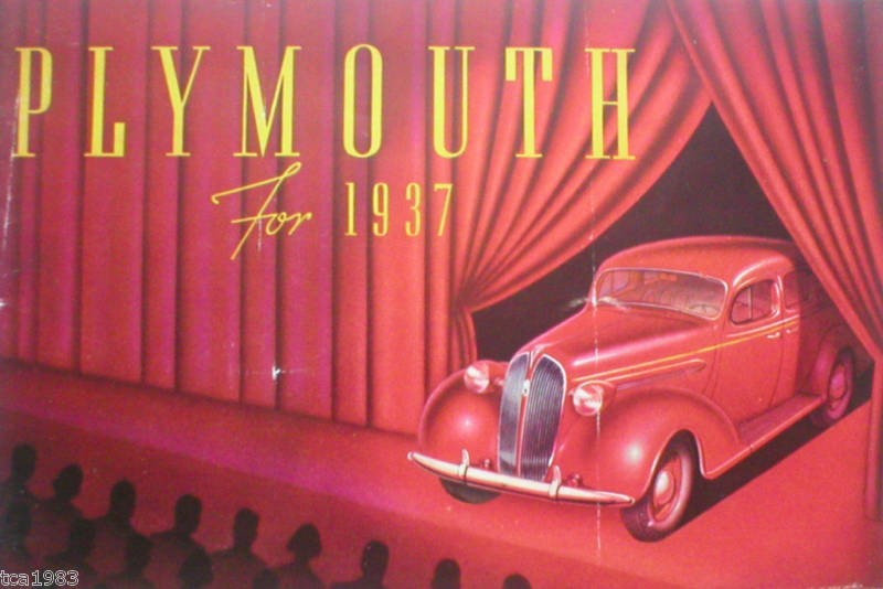 1937 PLYMOUTH BrochureDeLUX​E,SEDAN,COUPE,​TOURING,CONV.