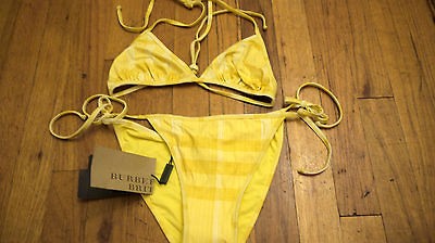 NEW WOMENS BURBERRY BANANA NOVA CHECK BIKINI SIZE SMALL $250