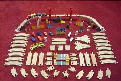 New 126 pc Wood/Wooden Train Set/Track Fits Thomas/Brio