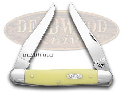 CASE XX Smooth Yellow Delrin Muskrat CV Pocket Knife Knives