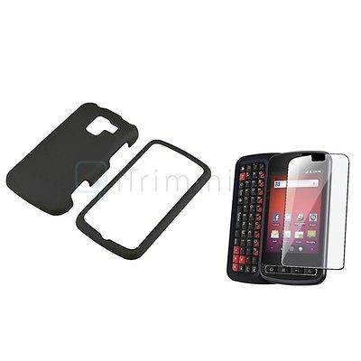 For LG Gelato Q Optimus Slider LS700 Hard Case Cover Black Rubberized 