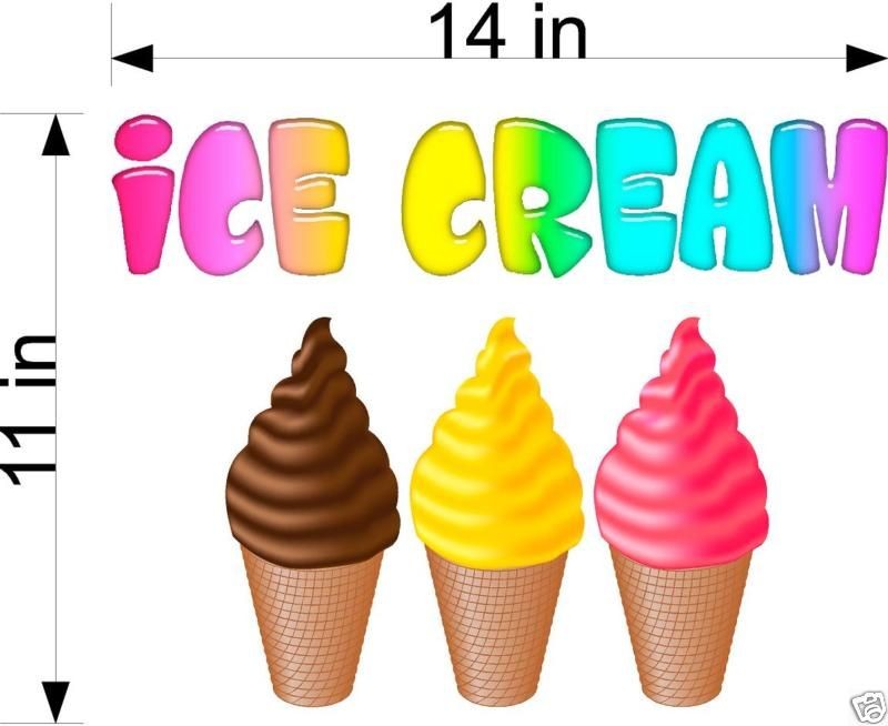 Ice Cream Cones Decal 14 Concession Restaurant Food