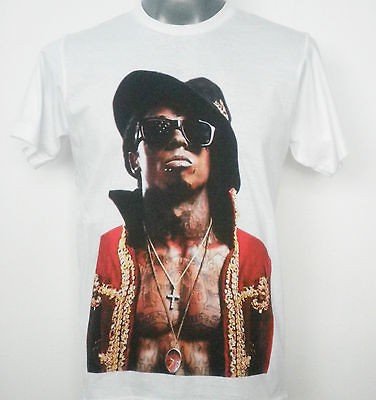 TATTOO LIL WAYNE HIP HOP T SHIRT WHITE SIZE Medium