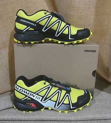 SALOMON MENS SPEEDCROSS 3 SHOES 128652 CANARY YELLOW/BLACK size 9