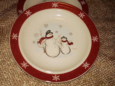 Royal Seasons Stoneware 10 1/2 Dinner Plate Snowman Christmas