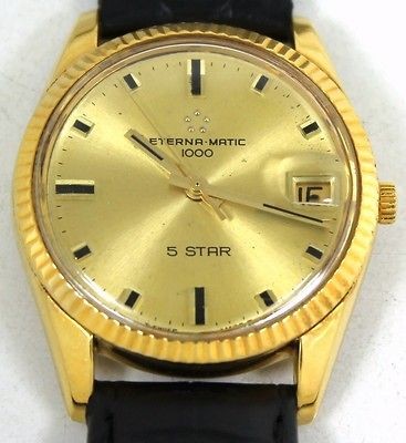 AUTHENTIC RARE MENS ETERNA MATIC 1000 5 STAR 21 RUBIS WATCH   NO 