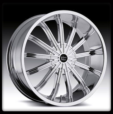   VISION 456 XTACY 6X5.5 6X139.7 CHROME WHEELS RIMS 6 LUG 22 INCH +15