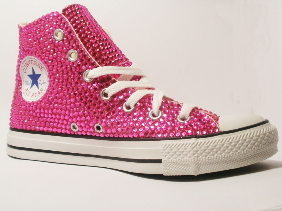 NEW CRYSTAL COVERED BLING DIAMANTE TRAINERS CONVERSE ANY STYLE OR 