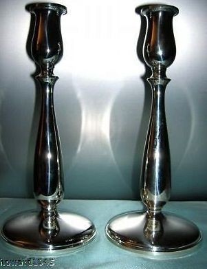 STUNNING VINTAGE TALL CARTIER STERLING CANDLESTICKS