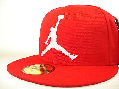 Air Jordan New Era Fitted Red JUMPMAN LOGO 464825 648 FITTED CAP Sz 7 