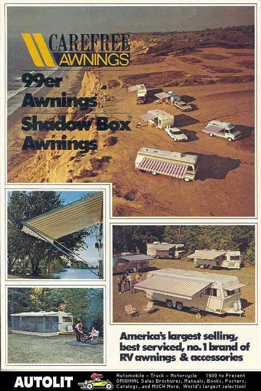 1975 Carefree Awning Motorhome Travel Trailer Brochure