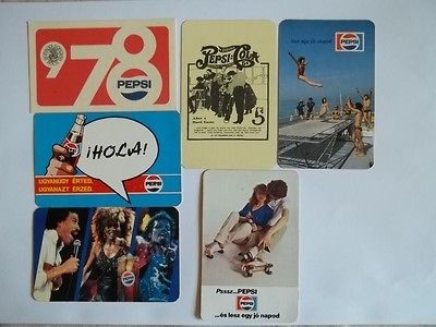 pcs OLD Pepsi calendar pocket cards from Hungary