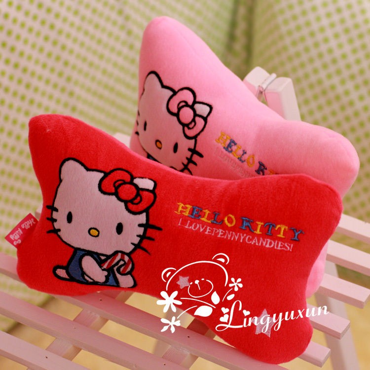 Car Seat Head Neck Rest Cushion plush hello kitty car Pillow Pair 2pcs 