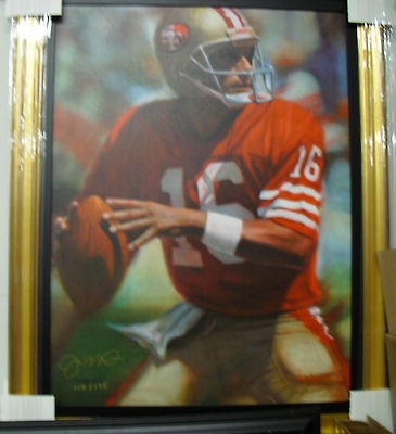 Joe Montana Autographed Carlo Beninati Giclee Auto On Canvas LE 114 