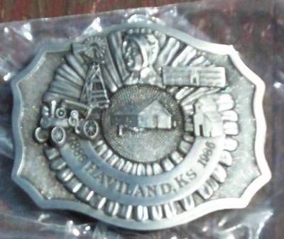 1886 1986 Haviland Kansas Centennial Belt Buckle