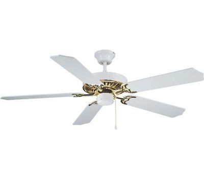 Ellington 42 Ceiling Fan ELN42WB5 White Brass Indoor Classic Pull 