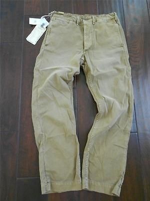 RRL RALPH LAUREN MEN 28X32 NWT $185 Tan Cotton Khaki Chino Pant 