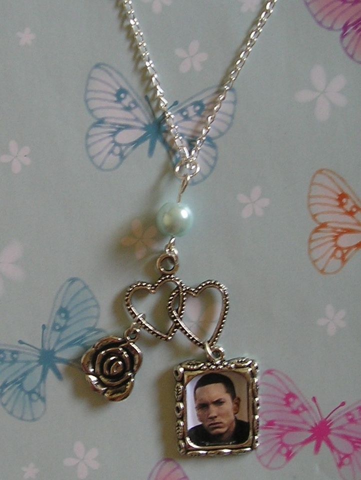 EMINEM Themed Handmade Rose Charm Necklace