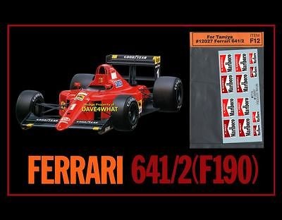 Tamiya 1/12 FERRARI 641/2 F190 F1 + BONUS DECAL SET Race Car Kit 12027 