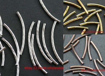   60/100pcs Silver/Gold/Co​pper Long Tube Spacer Beads Jewelry Making