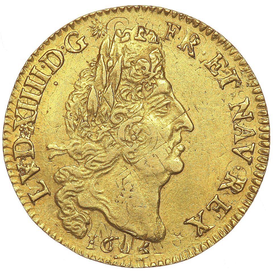 France 1695A Louis XIV Louis dor aux quatre