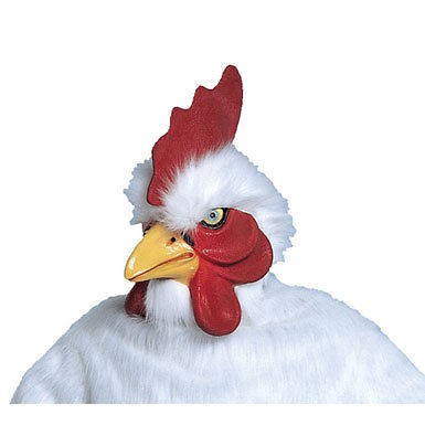 Deluxe White Supreme Chicken Mask Costume Accessory