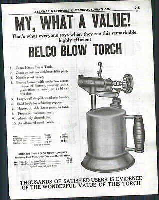 1929 ad Belco C&L Clayton & Lambert Blow Torch Turner Gasoline 