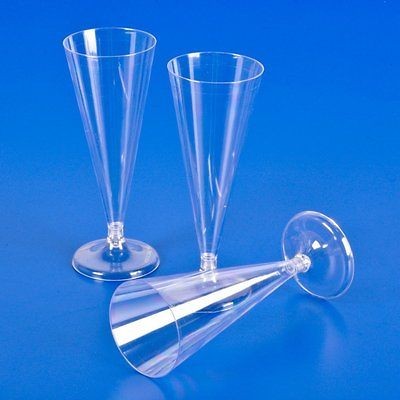 plastic champagne flutes in Holidays, Cards & Party Supply