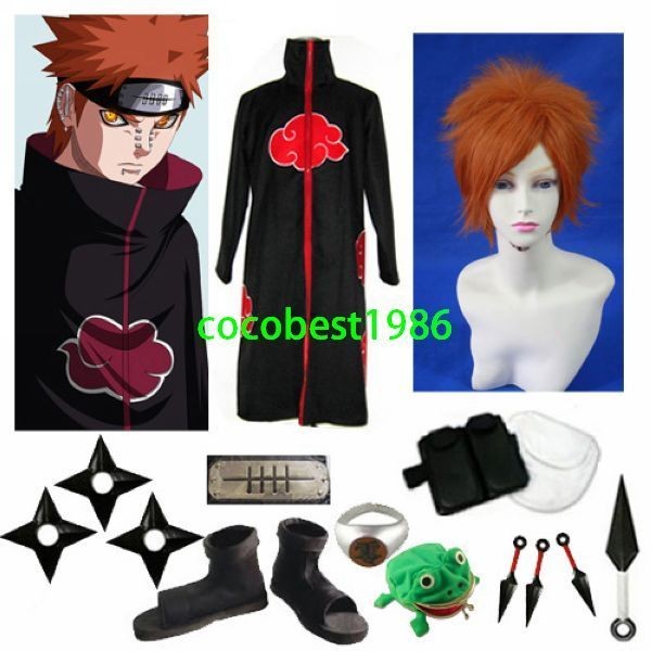 Halloween akatsuki Konan cosplay costume Konan cosplay cloak wig set