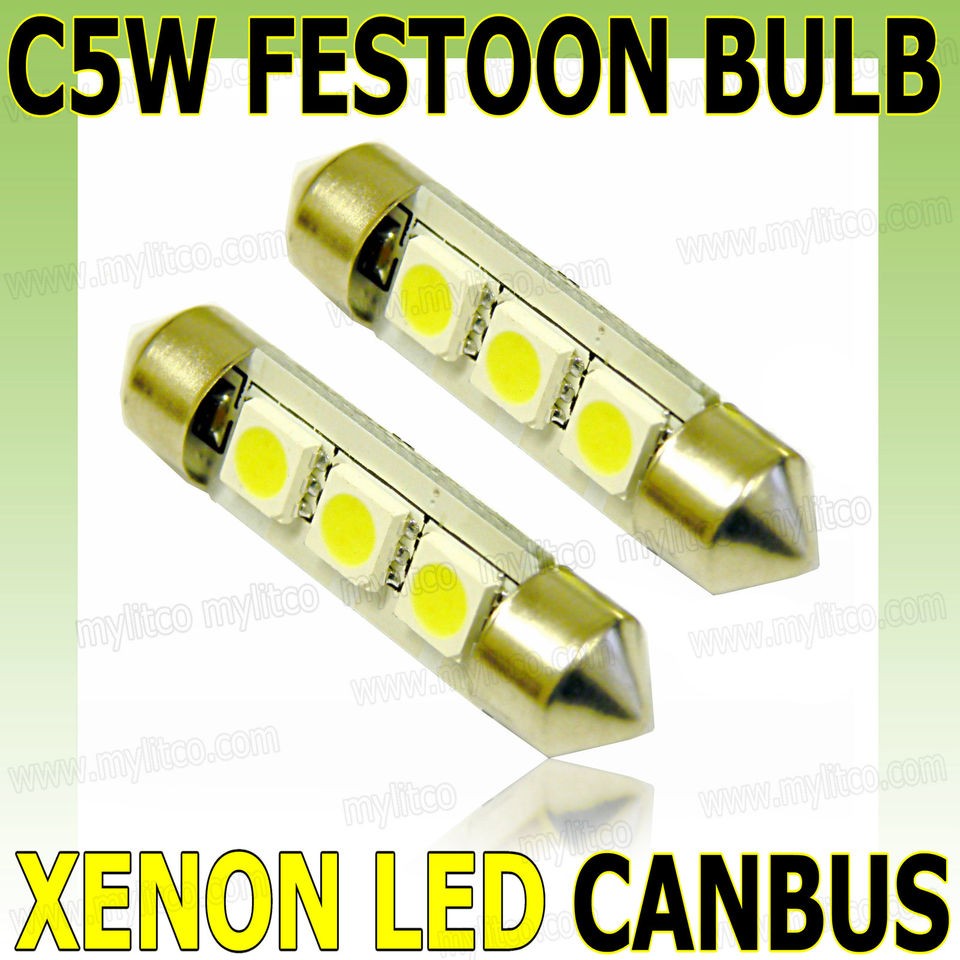 WHITE CANBUS LED BULB   12V C5W 239   LICENSE PLATE LIGHT   SEAT 