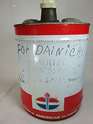 Vintage Amoco Standard 5 five gallon metal oil gas can