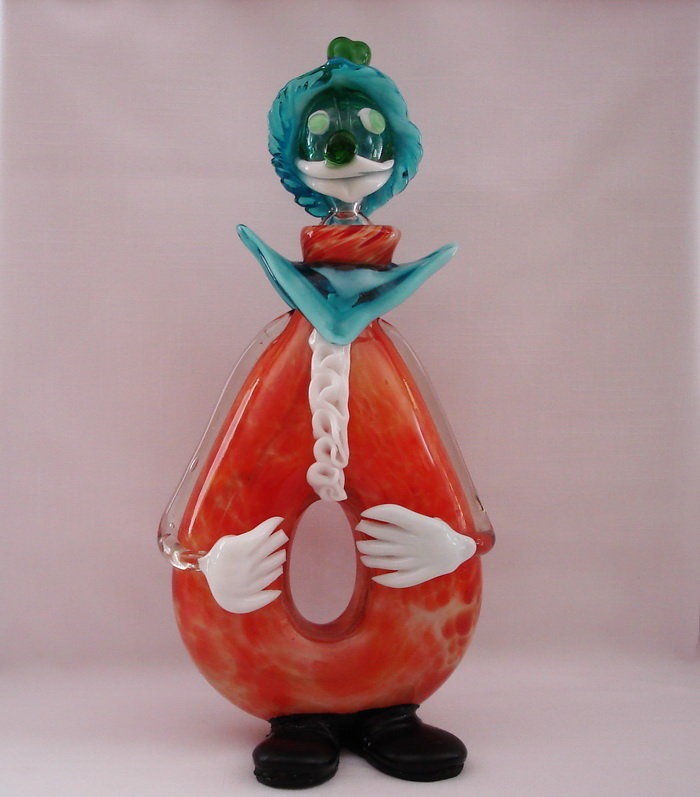 Vintage Murano Glass Clown Decanter 15 Tall