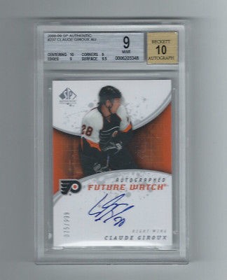 CLAUDE GIROUX AUTO 2008 09 SP AUTHENTIC LIMITED AUTOGRAPH ROOKIE 