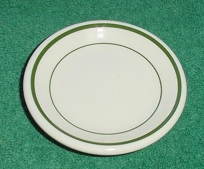   China Restaurant Ware Butter Pat Plate Green Stripes Estate Sale