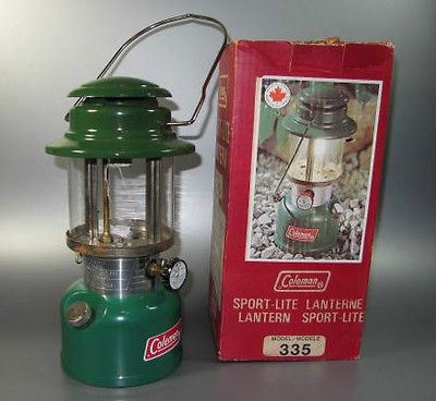 Vintage Coleman Lantern Model 335 Green / Green January 76 Sport Lite