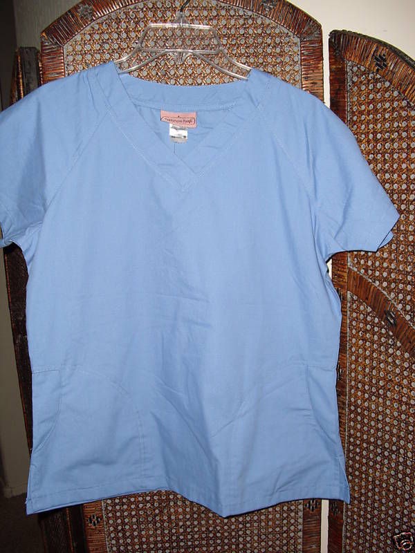 SCRUBS ceil blue Katherine Heigl scrub top XL New