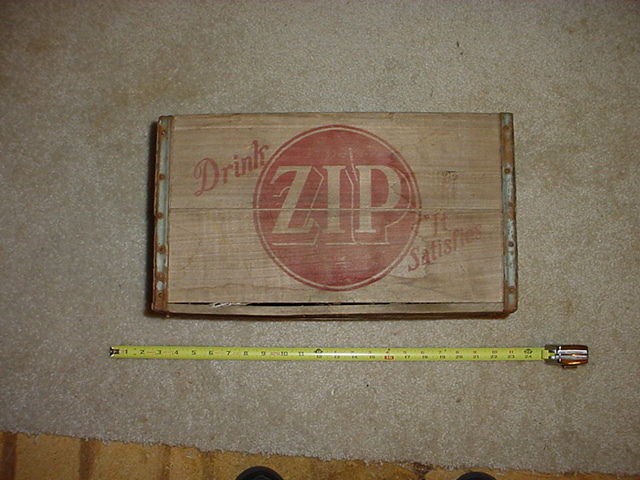 Drink Zip it satisfies Soda Pop Wooden Crate Box Carrier Free US Ship