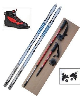 NEW Kids 75mm Cross Country SKIS/BINDINGS/BOOTS/POLES   140cm  No Wax 