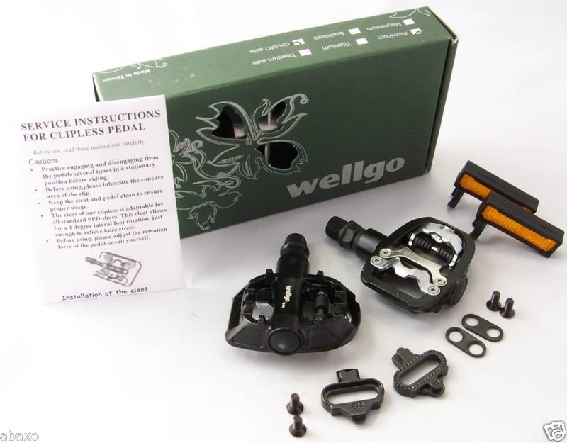 WELLGO PLATFORM/CLIP ​IN BICYCLE PEDALS,DUAL PURPOSE