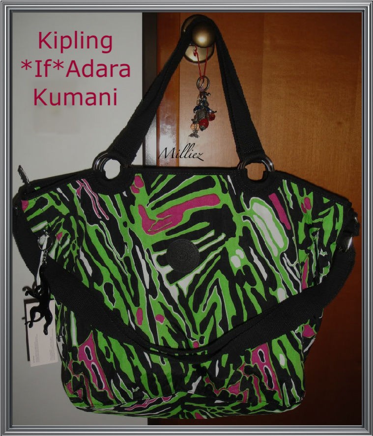 NWT*KIPLING*IF*ADARA*LRG TOTE*CROSS BODY*SHOULDER BAG*KUMANI=BLACK 