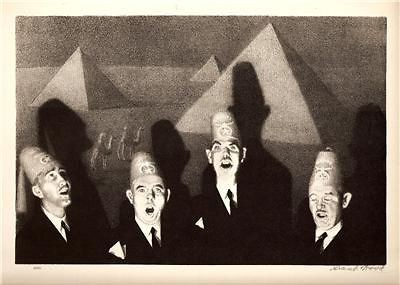 GRANT WOOD WPA 1939 PRINT  SHRINERS QUARTET  Gizeh