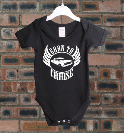 DODGE CORONET 1967 BORN TO CRUISE CLASSIC CAR BABY GROW VEST BC69