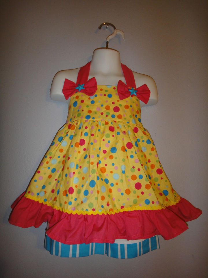 Pageant yellow multi dots casual wear outfit 24m OOC