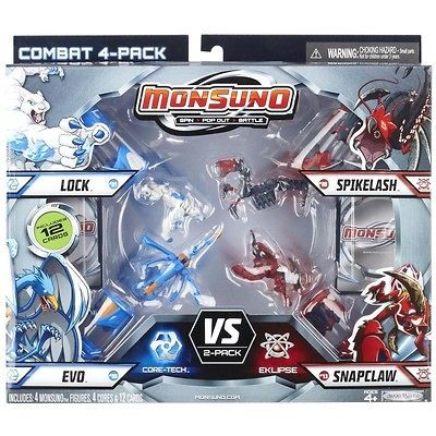 Monsuno Core Combat 4 Pack Wave #1 Lock, Spikelash, Evo & Snapclaw 