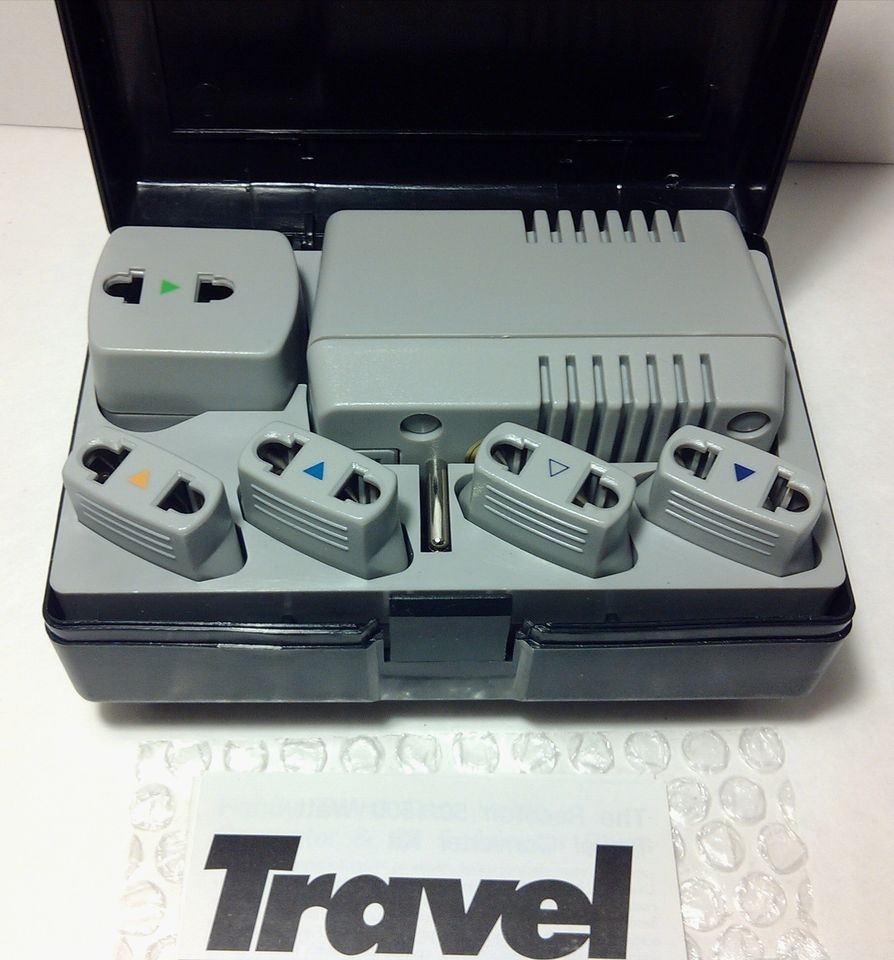 RECOTON TRAVEL CONVERTER INTERNATIONAL KIT CASE SET 220/240 VAC 50 