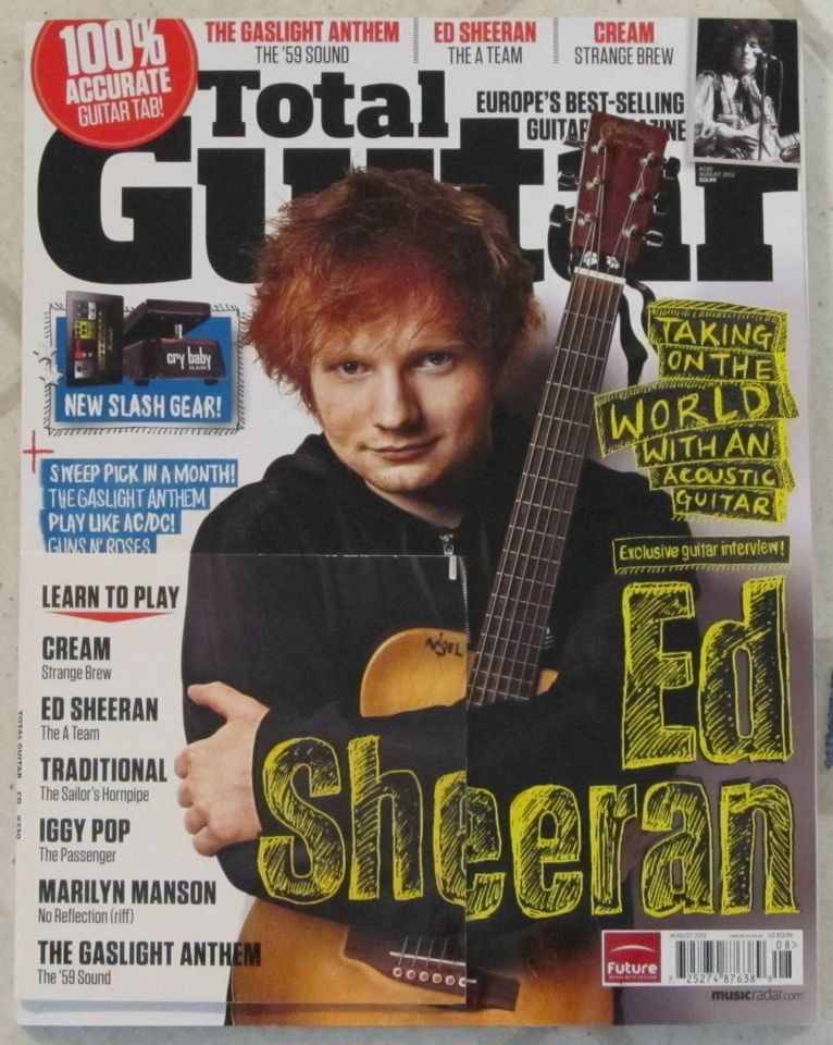 TOTAL GUITAR Ed Sheeran + CD August 2012 Learn MARILYN MANSON Cream 